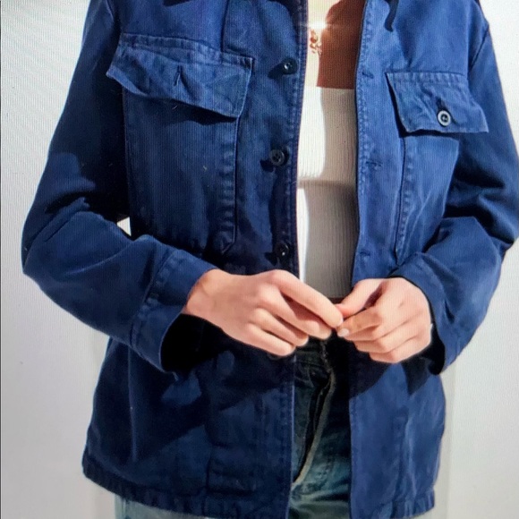 Navy blue canevas chore jacket. - Picture 4 of 6